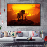 The Lion King Dad And Son, Dad Gift Framed Canvas Prints Wall Art, Floating Frame, Large Canvas Home Decor