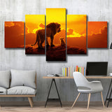 The Lion King Dad And Son, Dad Gift, 5 Panel Canvas Prints Wall Art,Mixed Canvas, Large Canvas
