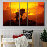 The Lion King Dad And Son, Dad Gift, 5 Panel B Canvas Prints Wall Art, Extra Large Canvas Decor