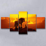 The Lion King Dad And Son, Dad Gift, 5 Panel Canvas Prints Wall Art,Mixed Canvas, Large Canvas