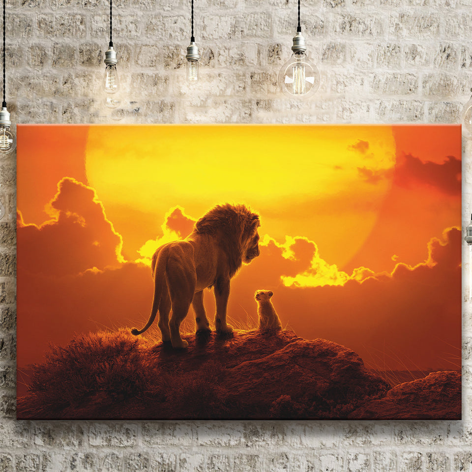 The Lion King Dad And Son, Dad Gift Canvas Prints Wall Art, Home Living Room Decor, Large Canvas
