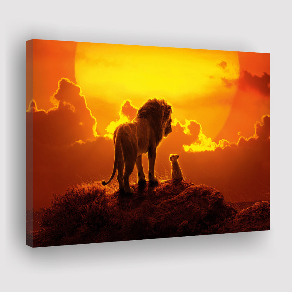 The Lion King Dad And Son, Dad Gift Canvas Prints Wall Art, Home Living Room Decor, Large Canvas