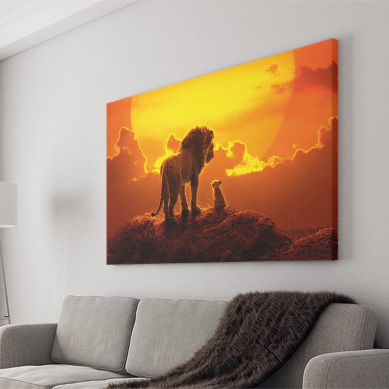 The Lion King Dad And Son, Dad Gift Canvas Prints Wall Art, Home Living Room Decor, Large Canvas