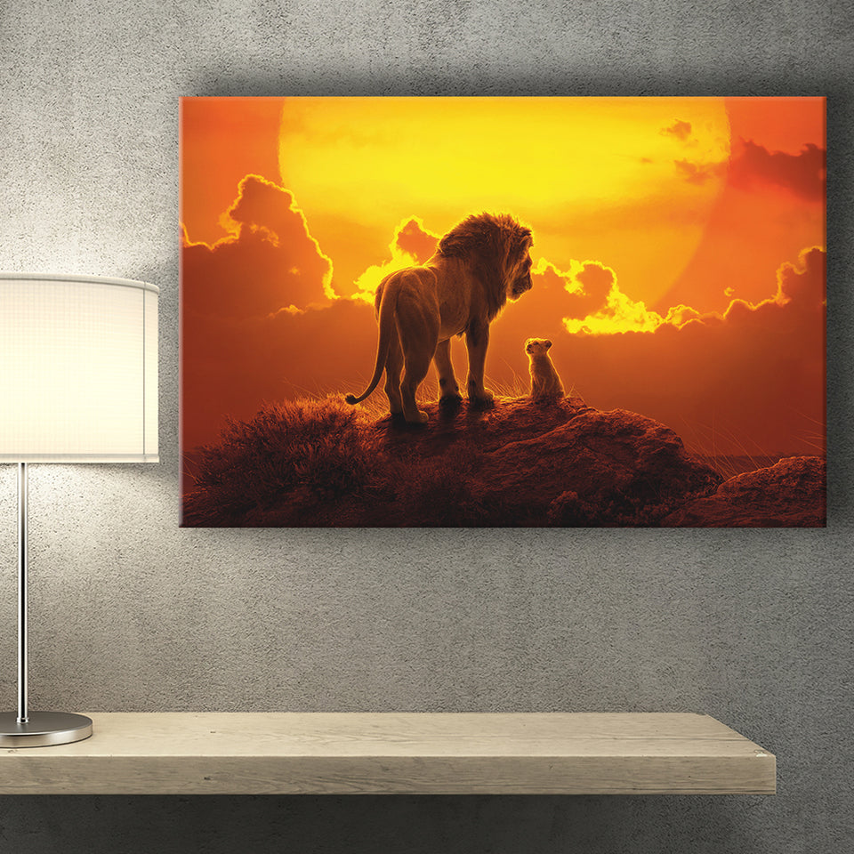 The Lion King Dad And Son, Dad Gift Canvas Prints Wall Art, Home Living Room Decor, Large Canvas