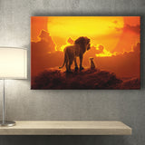 The Lion King Dad And Son, Dad Gift Canvas Prints Wall Art, Home Living Room Decor, Large Canvas