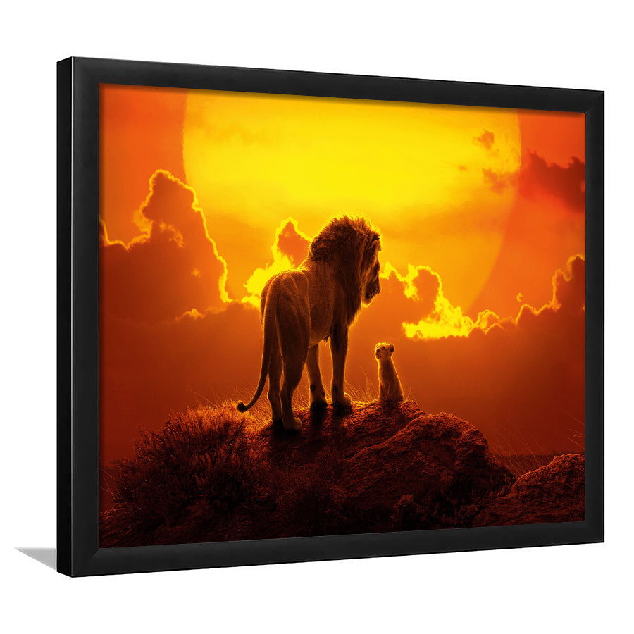 The Lion King Dad And Son, Dad Gift Framed Art Prints Wall Decor, Framed Picture, Large Art Prints