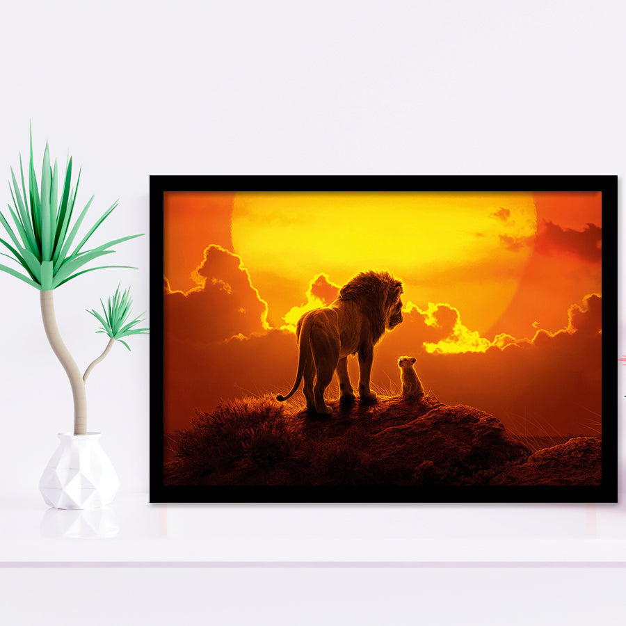 The Lion King Dad And Son, Dad Gift Framed Art Prints Wall Decor, Framed Picture, Large Art Prints