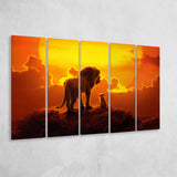 The Lion King Dad And Son, Dad Gift, 5 Panel B Canvas Prints Wall Art, Extra Large Canvas Decor