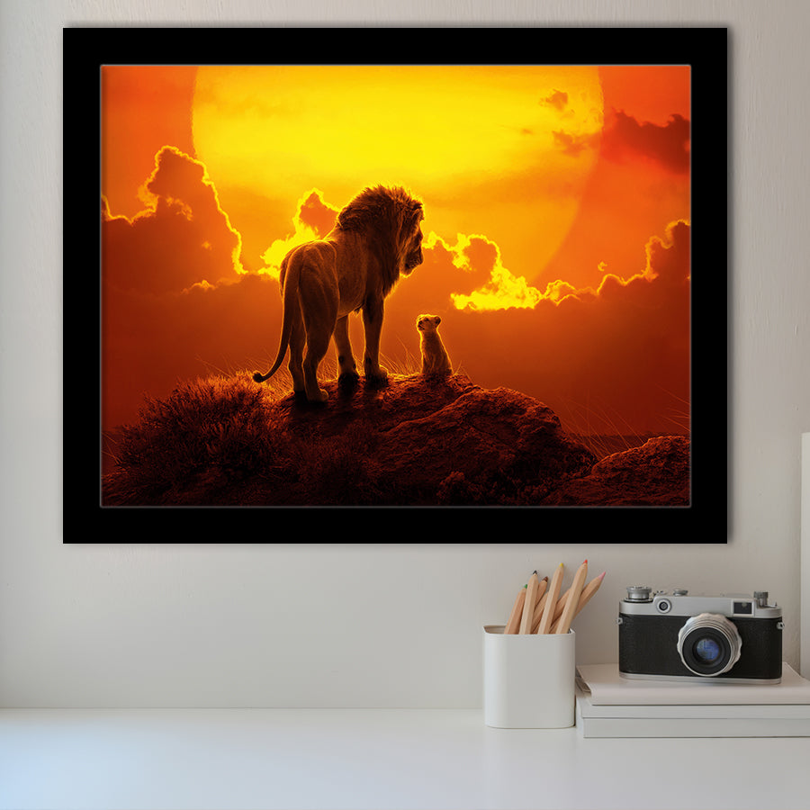 The Lion King Dad And Son, Dad Gift Framed Art Prints Wall Decor, Framed Picture, Large Art Prints