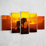 The Lion King Dad And Son, Dad Gift, 5 Panel Canvas Prints Wall Art,Mixed Canvas, Large Canvas
