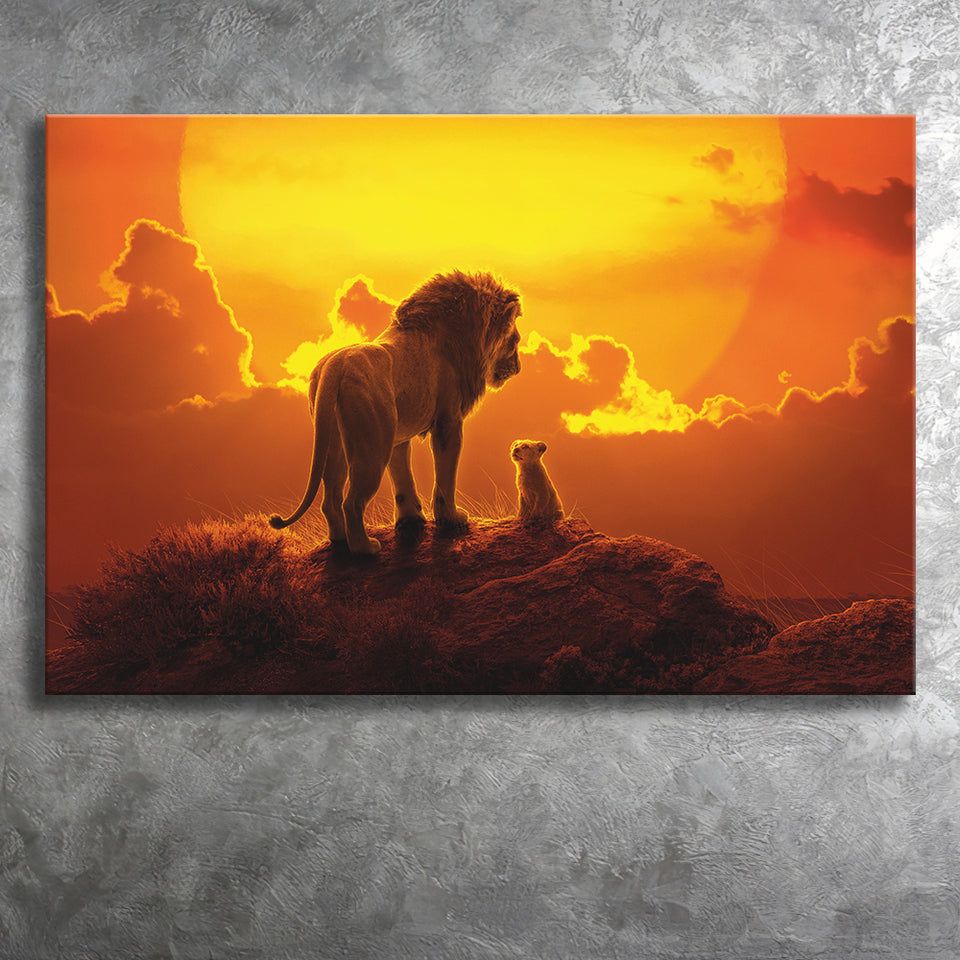 The Lion King Dad And Son, Dad Gift Canvas Prints Wall Art, Home Living Room Decor, Large Canvas