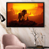 The Lion King Dad And Son, Dad Gift Framed Canvas Prints Wall Art, Floating Frame, Large Canvas Home Decor