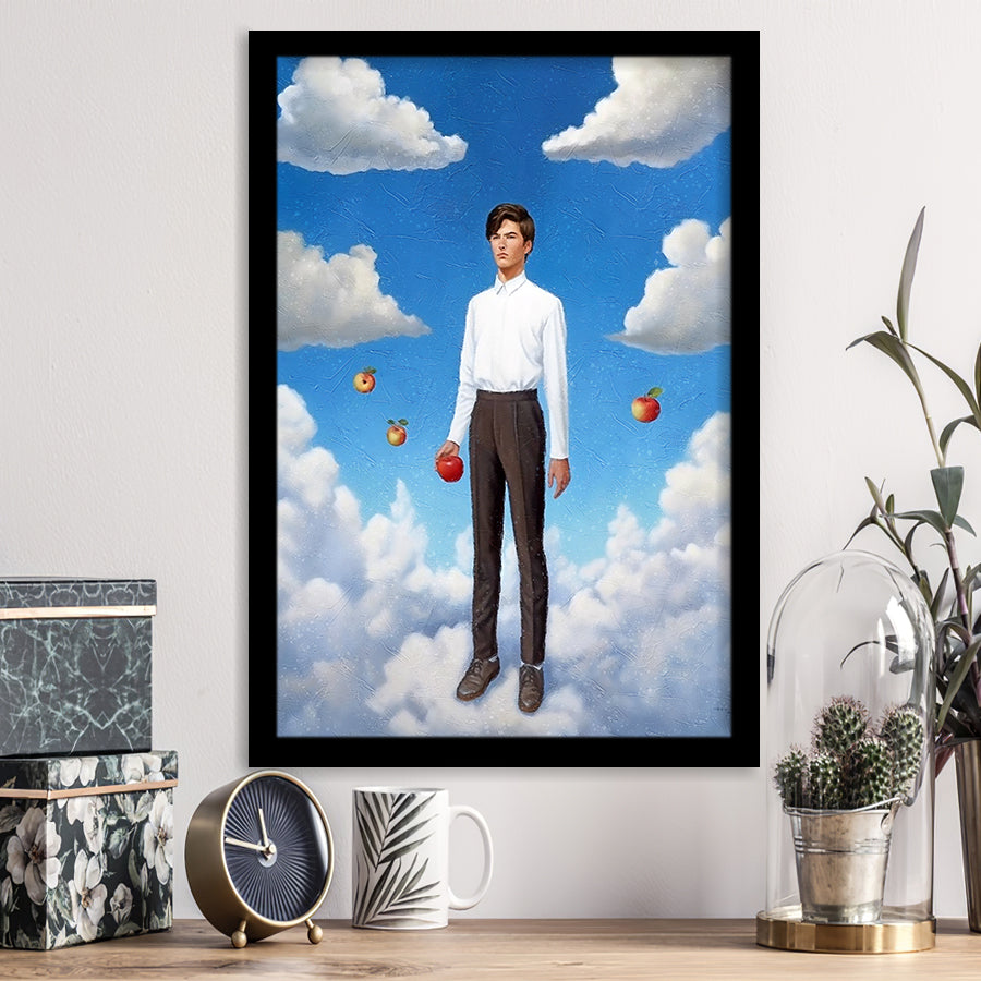 The Man Flying With Apples Framed Art Prints Wall Decor, Framed Picture, Large Picture