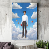 The Man Flying With Apples Canvas Prints Wall Art, Home Living Room Decor, Large Canvas
