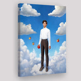 The Man Flying With Apples Canvas Prints Wall Art, Home Living Room Decor, Large Canvas