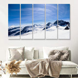 The Mountains Of The Titlis Valley Are Covered By Snow Switzerland 5 Pieces Canvas Prints Wall Art - Painting Canvas, Multi Panels, Wall Decor