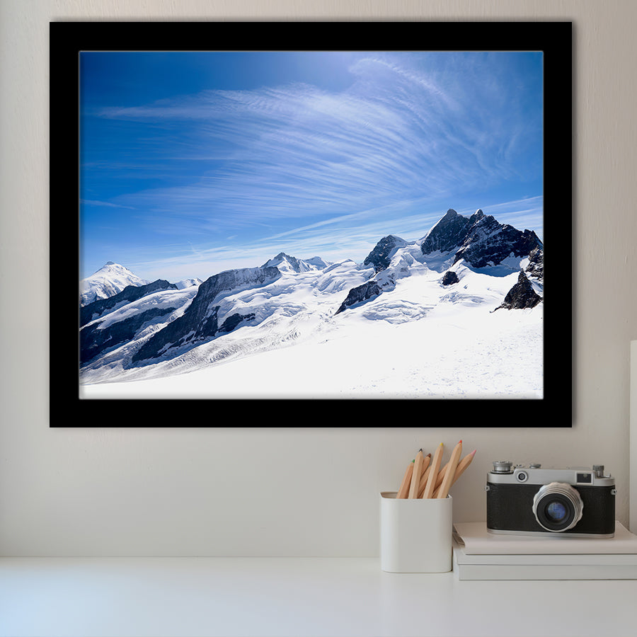 The Mountains Of The Titlis Valley Are Covered By Snow Switzerland Framed Art Prints Wall Decor - Painting Art, Wall Art, Home Decor