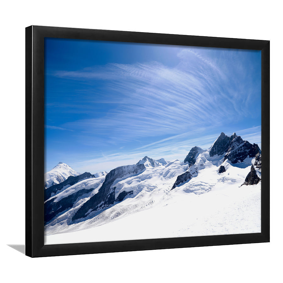 The Mountains Of The Titlis Valley Are Covered By Snow Switzerland Framed Art Prints Wall Decor - Painting Art, Wall Art, Home Decor