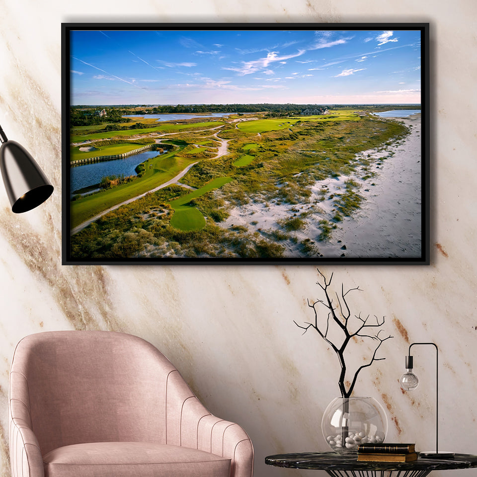 The Ocean Course At Kiawah Island Golf Resort Framed Canvas Prints Wall Art - Painting Canvas, Floating Frame, Wall Decor
