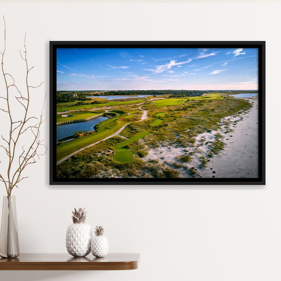 The Ocean Course At Kiawah Island Golf Resort Framed Canvas Prints Wall Art - Painting Canvas, Floating Frame, Wall Decor