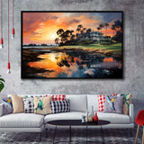 The Ocean Course At Kiawah Island Golf Resort Painting Framed Canvas Prints Wall Art Home Decor, Painting Canvas, Floating Frame