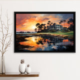 The Ocean Course At Kiawah Island Golf Resort Painting Framed Canvas Prints Wall Art Home Decor, Painting Canvas, Floating Frame