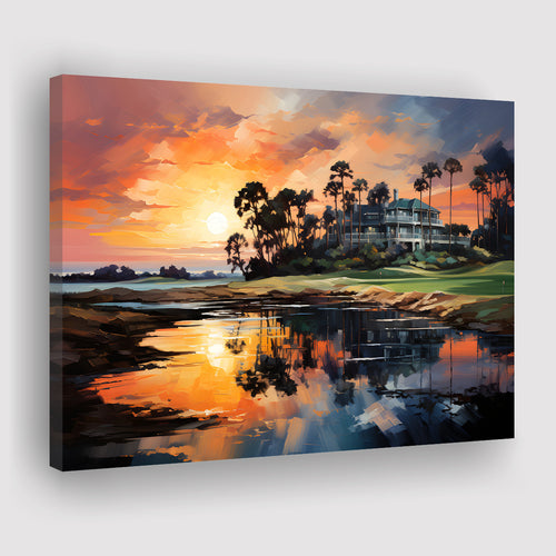 The Ocean Course At Kiawah Island Golf Resort Painting Canvas Prints Wall Art Home Decor, Painting Canvas, Wall Decor