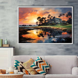 The Ocean Course At Kiawah Island Golf Resort Painting Framed Canvas Prints Wall Art Home Decor, Painting Canvas, Floating Frame