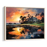 The Ocean Course At Kiawah Island Golf Resort Painting Framed Canvas Prints Wall Art Home Decor, Painting Canvas, Floating Frame