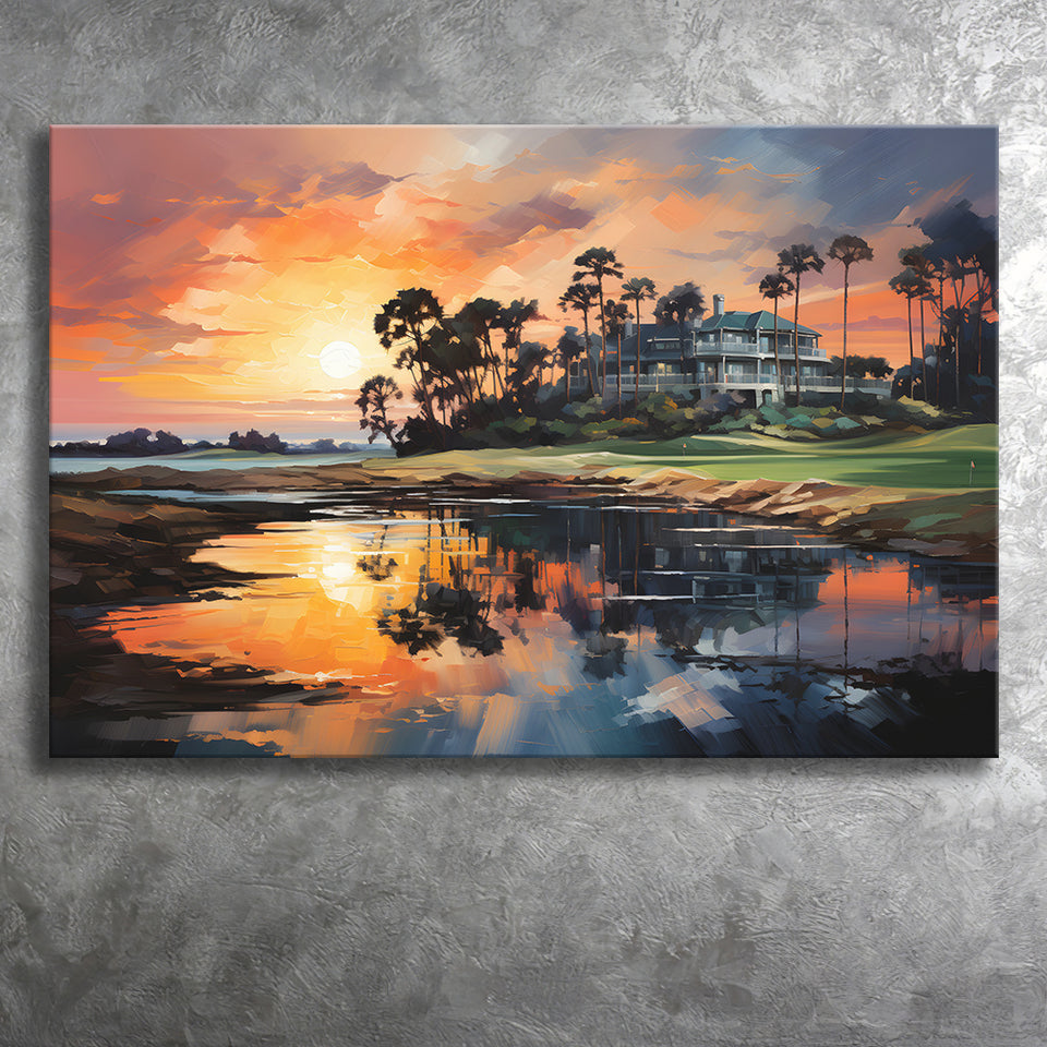 The Ocean Course At Kiawah Island Golf Resort Painting Canvas Prints Wall Art Home Decor, Painting Canvas, Wall Decor