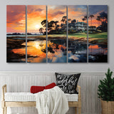 The Ocean Course At Kiawah Island Golf Resort Painting 5 Panels B Canvas Prints Wall Art Home Decor, Extra Large Canvas