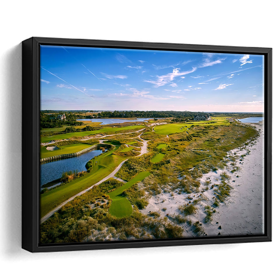 The Ocean Course At Kiawah Island Golf Resort Framed Canvas Prints Wall Art - Painting Canvas, Floating Frame, Wall Decor
