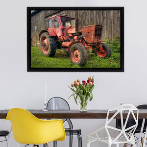 The Old Tractor Hdr Canvas Wall Art - Canvas Print, Framed Canvas, Painting Canvas