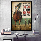 The Only Time You Should Never Look Back Horse Race Art Framed Art Print Wall Decor - Painting Art, Framed Picture, Home Decor