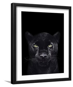 The Panther On Black-Black and white Art, Art Print, Plexiglass Cover
