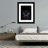 The Panther On Black-Black and white Art, Art Print, Plexiglass Cover