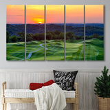 The Pete Dye Course At French Lick, 5 Panels Extra Large Canvas Prints Wall Art Decor