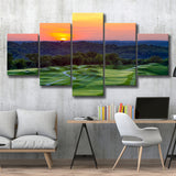 The Pete Dye Course At French Lick, Golf Art Print, 5 Panels Canvas Prints Wall Art Decor