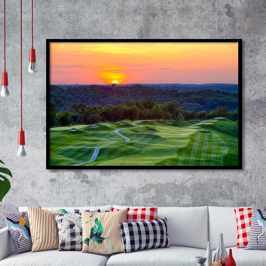 The Pete Dye Course At French Lick, Golf Sport Print, Golf Lover, Framed Art Prints Home Decor