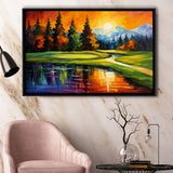 The Pete Dye Golf Course At French Oil Painting, Framed Canvas Prints Wall Art Decor, Floating Frame