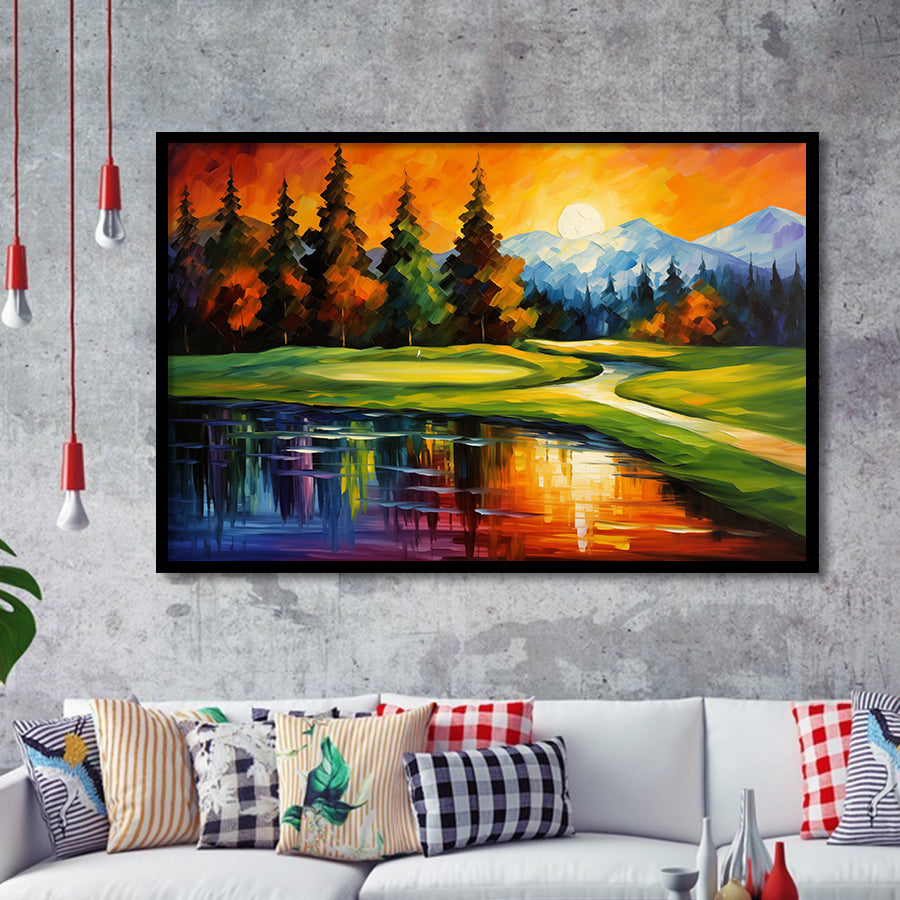 The Pete Dye Golf Course At French Oil Painting Framed Art Prints Wall Decor, Framed Painting Art