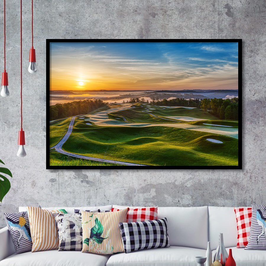 The Pete Dye Golf Course At French, Golf Sport Print, Golf Lover, Framed Art Prints Home Decor