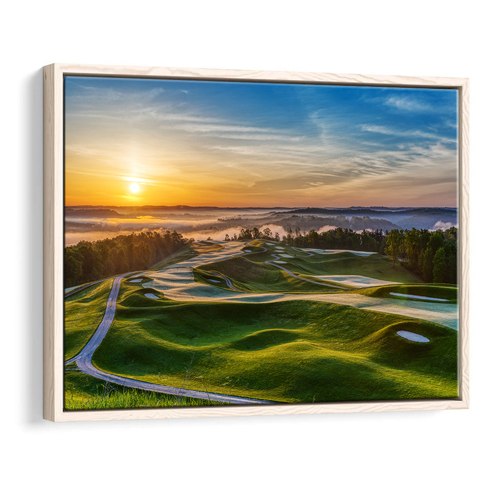 The Pete Dye Golf Course At French, Golf Art Print, Framed Canvas Prints Wall Art Decor, Floating Frame