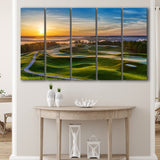 The Pete Dye Golf Course At French, 5 Panels Extra Large Canvas Prints Wall Art Decor