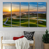 The Pete Dye Golf Course At French, 5 Panels Extra Large Canvas Prints Wall Art Decor