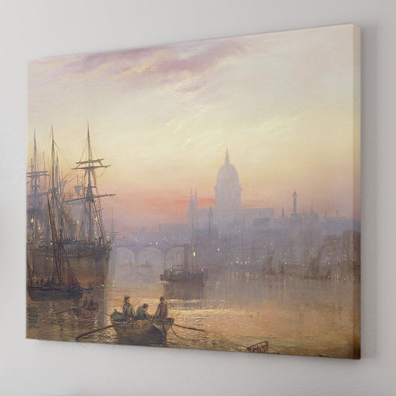 The Pool Of London At Sundown 1876 Canvas Wall Art - Canvas Prints, Prints For Sale, Painting Canvas