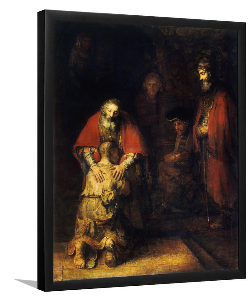 The Return Of The Prodigal Son By Rembrandt Harmenszoon Van Rijn-Art Print,Frame Art,Plexiglass Cover
