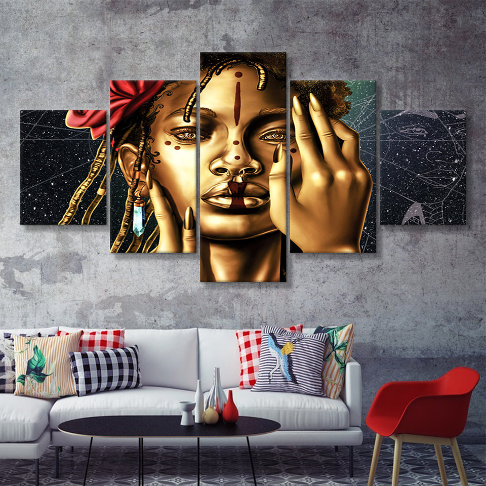 The Royalty Art Series 5 Pieces Canvas Prints Wall Art - Painting Canvas, Multi Panels, Wall Decor