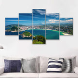 The San Sebastian Representing The Busy Life Spain 5 Pieces Canvas Prints Wall Art - Painting Canvas, Multi Panels, Wall Decor