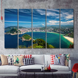 The San Sebastian Representing The Busy Life Spain 5 Pieces Canvas Prints Wall Art - Painting Canvas, Multi Panels, Wall Decor
